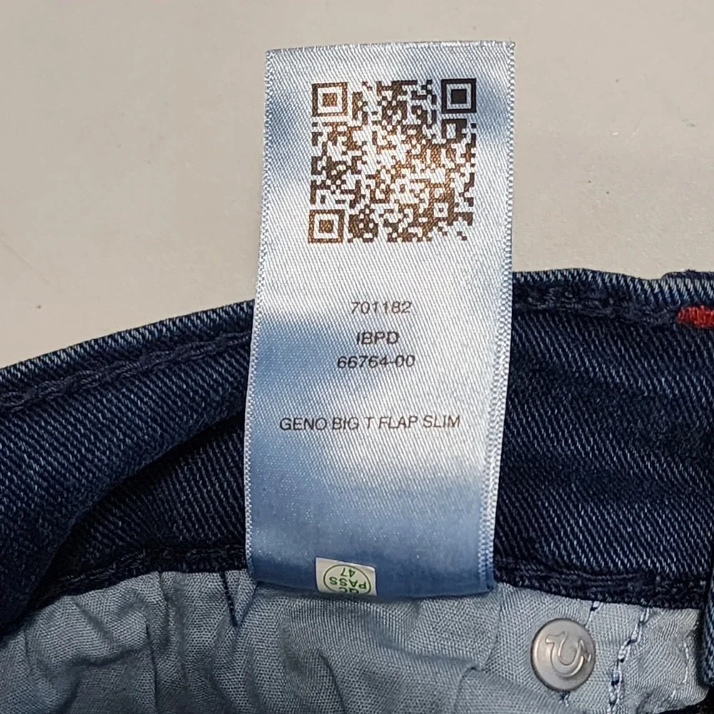 True Religion‎ Geno Big T Flap Slim Men's Y2K Streetwear Jeans 34x30 NWT